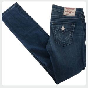 True Religion Slim Straight Back Flap Jeans Island Song Wash size 27